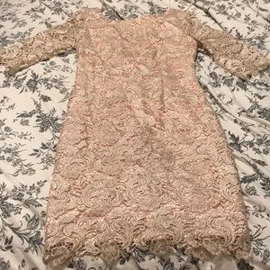 Blush Lace Cocktail Dress. Size 6.